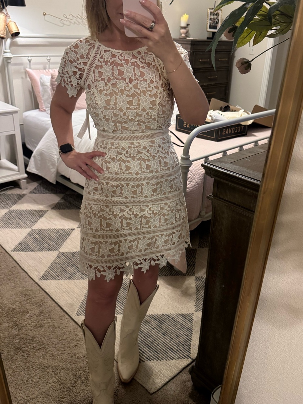 Eliza J Lace Dress | Ivy White | Size 2 | NWT | Bridal / Engagement / Shower